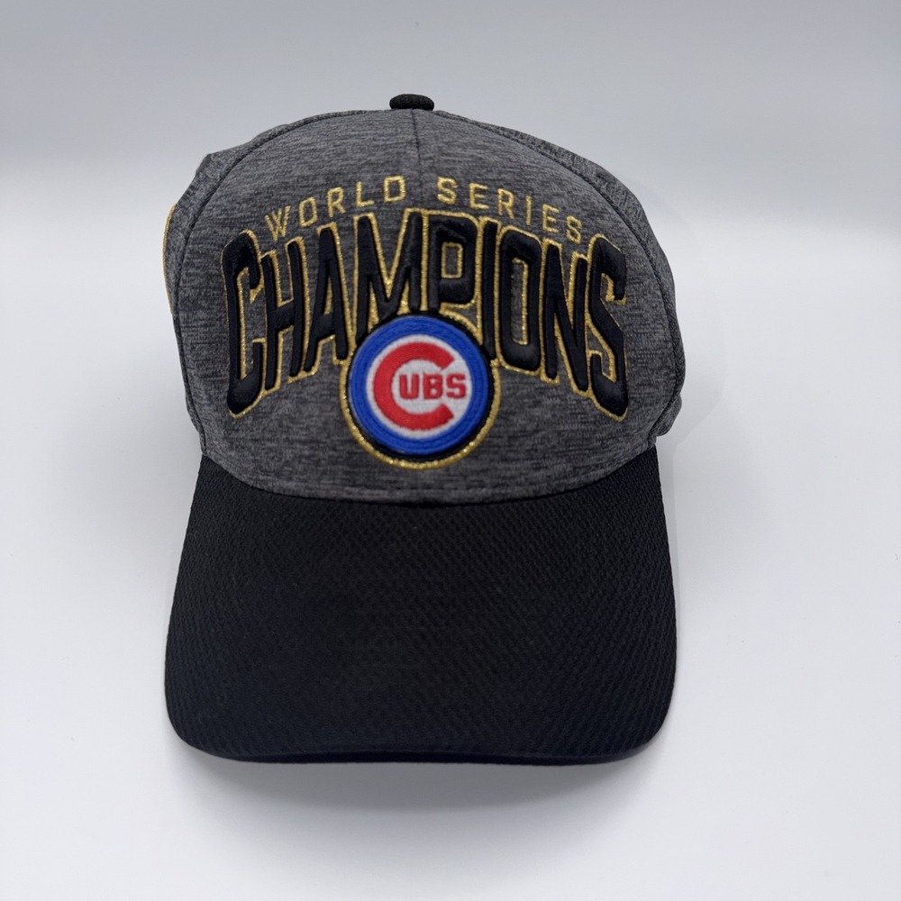 Chicago Cubs Cap Hat World Series Champions Locker Room Flex Fit Gray 2016